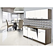 Respekta Cocina (195 cm, Con placa de dos fuegos, Blanco)