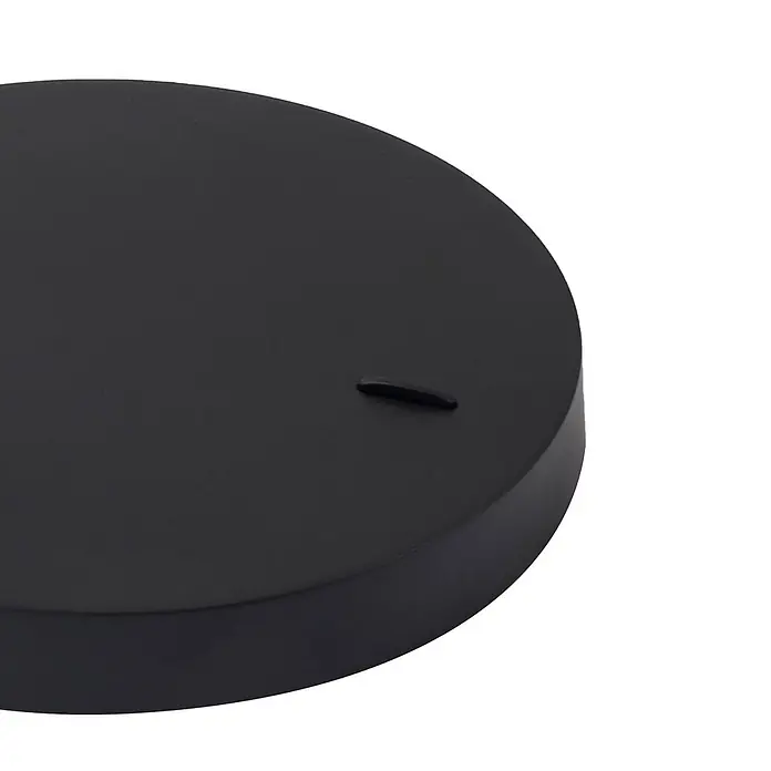 Lindby Tischleuchte Radka - L x B x H: 14,2 x 14,2 x 40,5 cm, schwarz, schwarz, GU10 - Mattschwarze runde Deckenrosette mit schmalem Schlitz für Kabel.