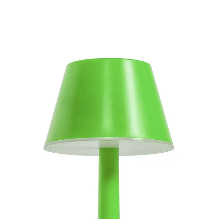 Lindby Tischleuchte Gaja - grün, grün - Grüne Lampe mit konischem Schirm und zylindrischem Ständer.