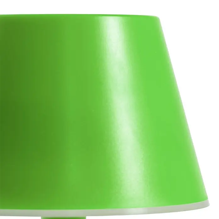 Lindby Tischleuchte Gaja - grün, grün - Konischer, lindgrüner Lampenschirm mit subtilem Glanz.