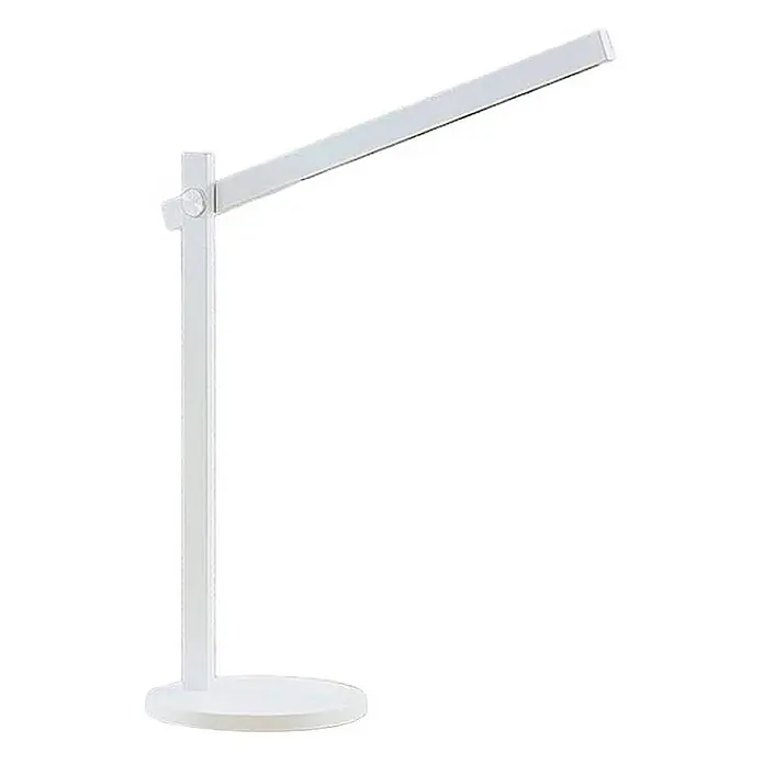Lindby Tischleuchte Loretta - L x B x H: 40,8 x 17 x 43 cm, weiß / opal, weiß / opal - Weiße moderne Schreibtischlampe mit schlankem, verstellbarem Arm und rundem Sockel.