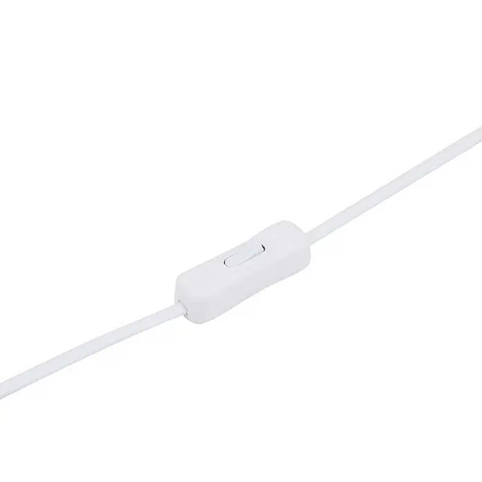 Lindby Tischleuchte Andriana - weiß / opal, weiß / opal, E14 - Weißer Inline-Schalter mit Wipptaste, in ein weißes Kabel integriert zur Leistungsregelung.