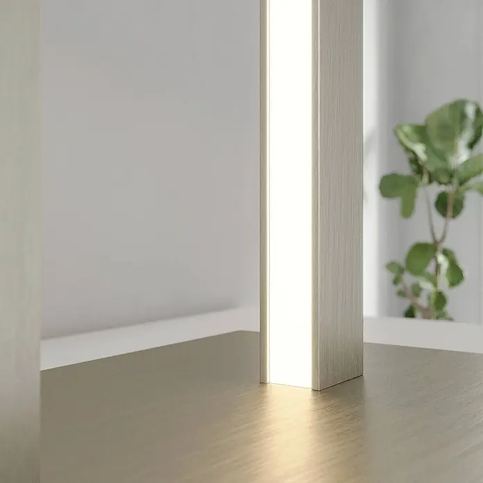 Lindby Tischleuchte Sigurd - L x B x H: 20 x 32 x 54 cm, alu / grau / zink, weiß / opal, E27 - Vertikale LED-Lampe aus gebürstetem Metall, die eine Oberfläche in modernem Ambiente warm beleuchtet.