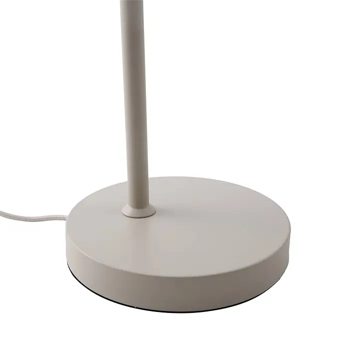 Lindby Tischleuchte Ovelia - creme / amber, creme / amber, E27 - Runder hellbeiger Lampenfuß mit passender Stange und geflochtenem Kabel.