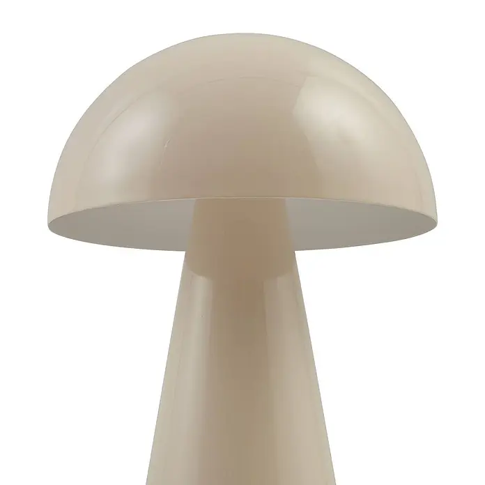 Lindby Tischleuchte Nevijo - creme / amber, creme / amber - Glänzende beigefarbene pilzförmige Tischlampe.