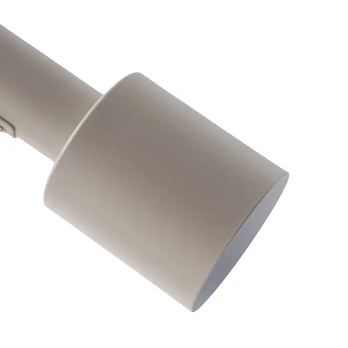 Lindby Tischleuchte Ovelia - creme / amber, creme / amber, E27 - Hellbeiger zylindrischer Stromschienenstrahler.