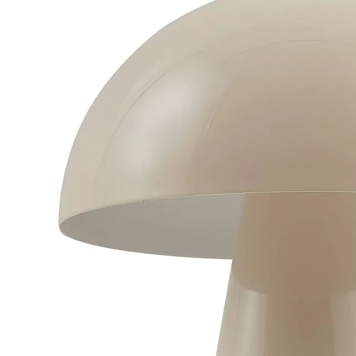 Lindby Tischleuchte Nevijo - creme / amber, creme / amber - Glänzende beige Pilzlampe.