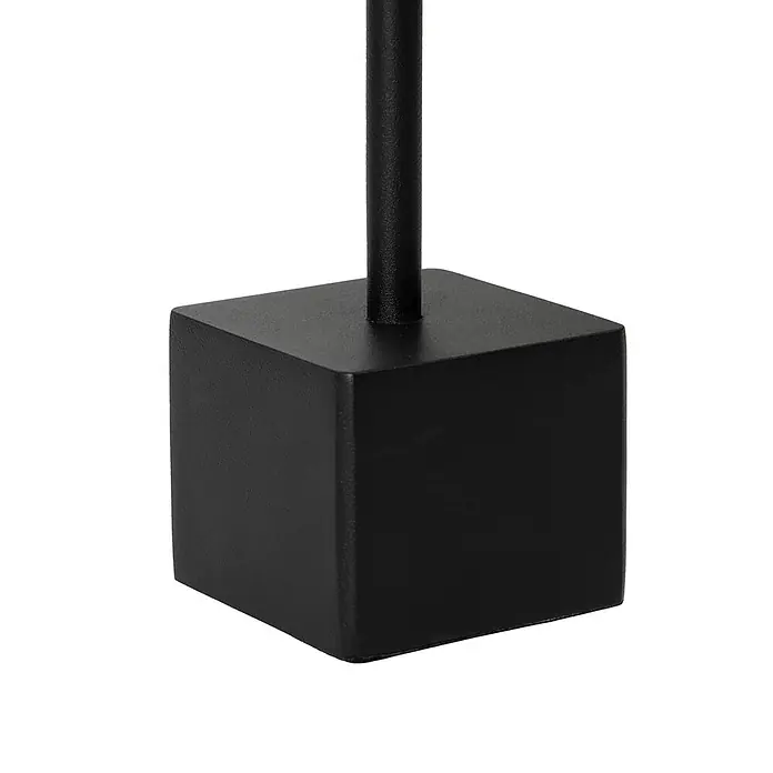 Lindby Tischleuchte Janea - L x B x H: 11,4 x 11,4 x 25 cm, schwarz, schwarz - Mattschwarzer kubischer Metallsockel mit vertikaler Stange.