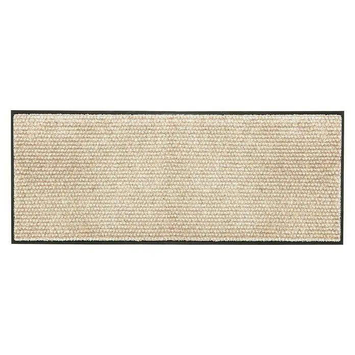 SCHÖNER WOHNEN-Kollektion Fußmatte Punkte - Beige, 100 x 67 cm - Schmutzfangmatte in Beige mit schwarzem Rand. Die Fussmatte ist rechteckig und aus strapazierfähigem Material gefertigt, ideal für den Eingangsbereich.