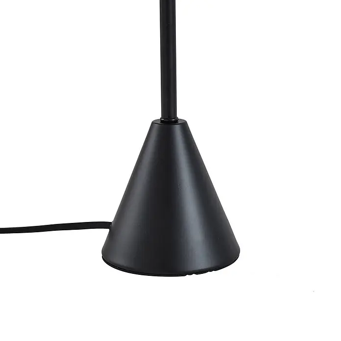 Lindby Tischleuchte Norvik - L x B x H: 27 x 27 x 35,8 cm, schwarz, alu / grau / zink, G9 - Schwarzer konischer Lampenfuß mit Stange und Netzkabel.