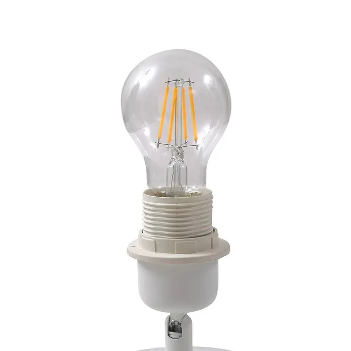 Lindby Tischleuchte Aelith - L x B x H: 30 x 30 x 36 cm, weiß / opal, weiß / opal, E27 - Klare LED-Filamentlampe in einer weißen Fassung eingeschraubt.