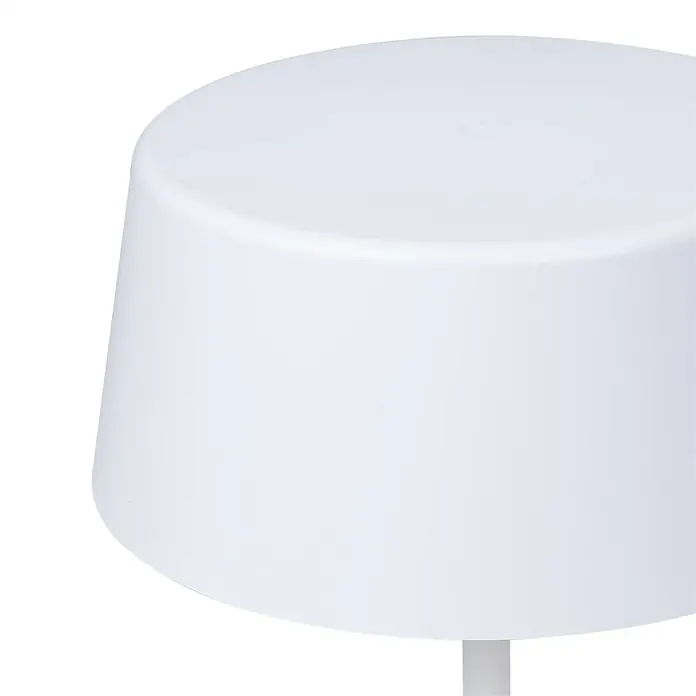 Lindby Tischleuchte Milica - L x B x H: 18,3 x 18,3 x 33,6 cm, weiß / opal, weiß / opal - Weißer, glatter, konischer Hocker oder Beistelltisch.