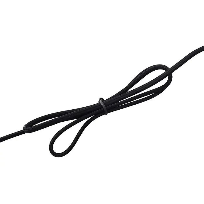 Lindby Tischleuchte Ediz - L x B x H: 22 x 22 x 25 cm, Holz hell, E27 - Schwarzes geflochtenes Kabel mit Kabelbinder gebündelt.
