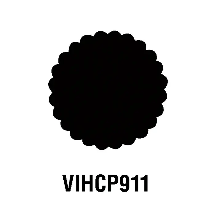 Artemio Perforadora 1/2" circle - 3,5 x 3,5 cm - Insignia negra en forma de flor con la inscripción "VIHCP911", ideal para ropa o accesorios.