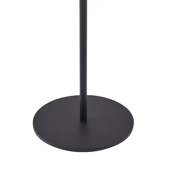 Lindby Tischleuchte Ilvi - L x B x H: 17,5 x 17,5 x 35 cm, schwarz, schwarz - Dunkler Metallständerfuß mit runder Scheibe und vertikalem Rohr.
