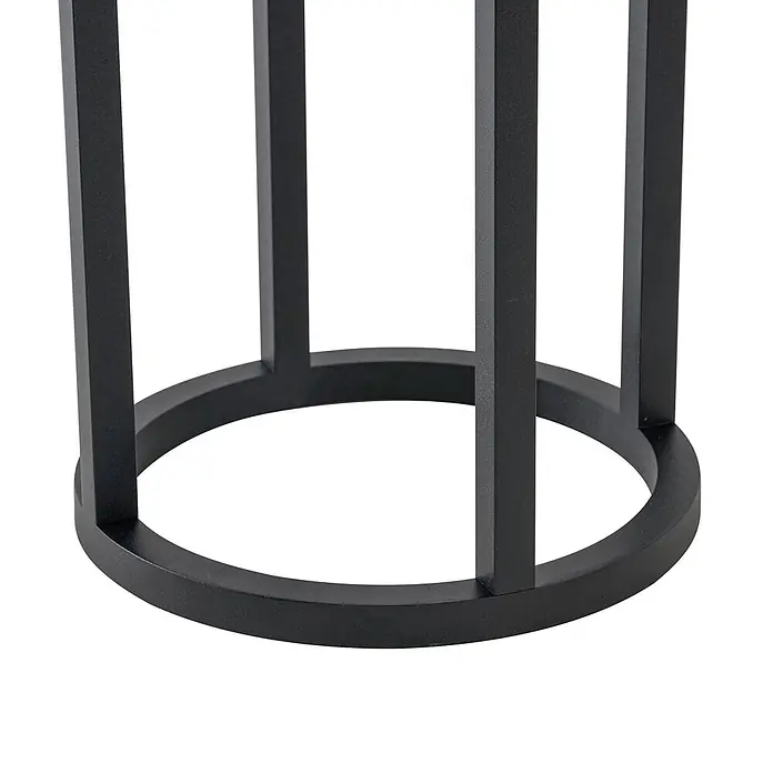 Lucande Tischleuchte Tilena - L x B x H: 21 x 21 x 32 cm, schwarz - Schwarzer Metallsockel mit Kreisring und vertikalen Stangen, der stabilen Halt für einen Ständer oder Tisch bietet.