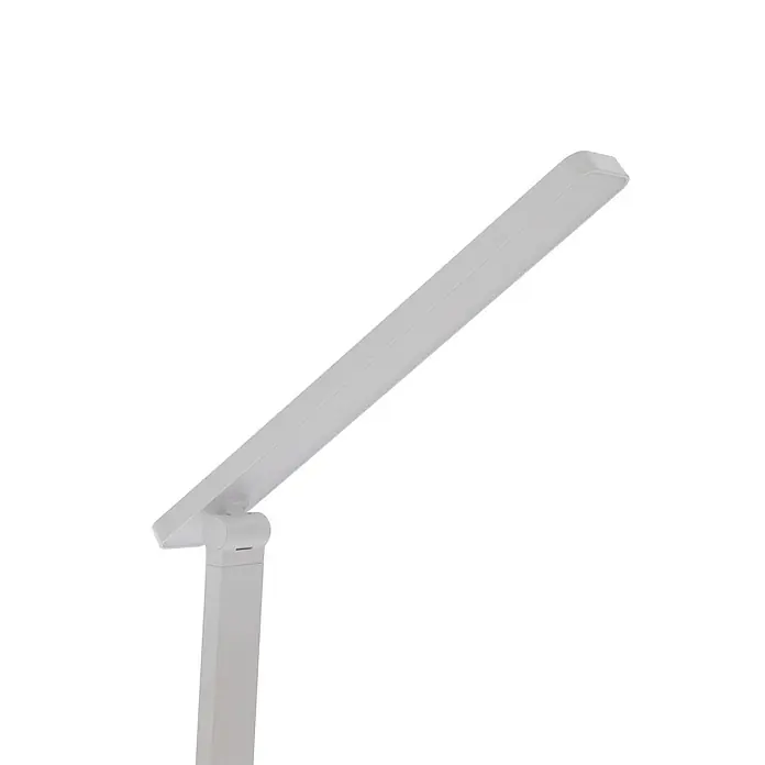 Lindby Tischleuchte Rylas - weiß / opal, weiß / opal - Weiße LED-Schreibtischlampe mit verstellbarem Arm und rechteckiger Lichtleiste.