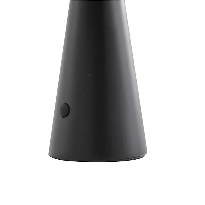 Lindby Tischleuchte Lirinor - L x B x H: 13,16 x 13,16 x 21,8 cm, schwarz, schwarz - Schwarzer konischer Sockel mit matter Oberfläche und kleinem schwarzem Bedienknopf.