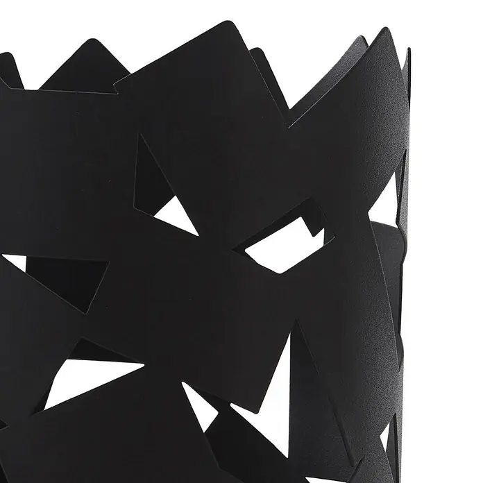 Lucande Tischleuchte Aeloria - L x B x H: 12 x 12 x 25 cm, schwarz, schwarz, E27 - Schwarzer geometrischer Deko-Halter mit eckigen Aussparungen.