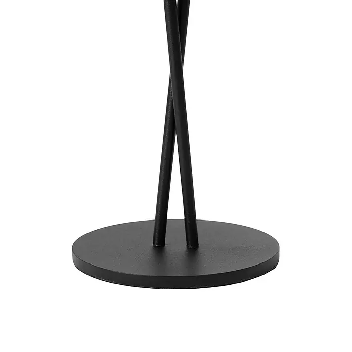 Lindby Tischleuchte Janea - L x B x H: 11,4 x 11,4 x 25 cm, schwarz, schwarz - Runder, schwarzer Metalllampenfuß mit zwei sich kreuzenden Stäben.