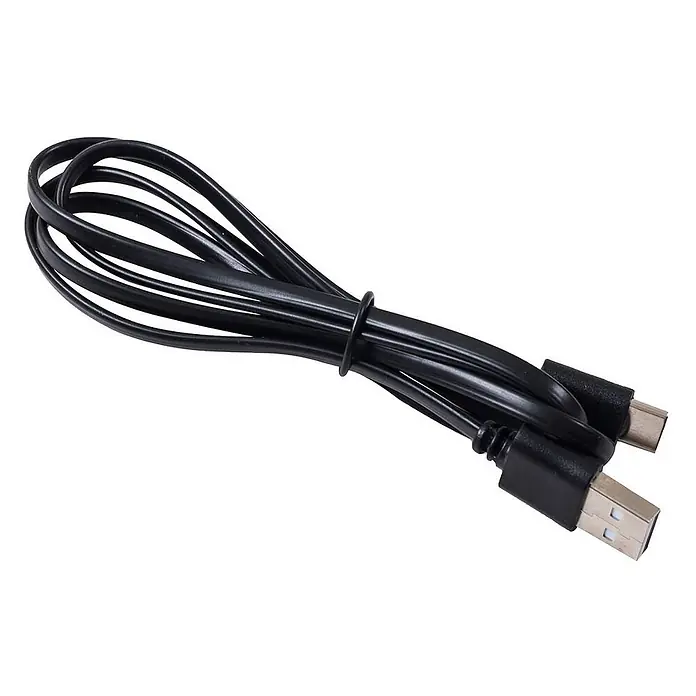 Lindby Tischleuchte Janea - L x B x H: 11,4 x 11,4 x 25 cm, schwarz, schwarz - Schwarzes aufgewickeltes USB-A-zu-Micro-USB-Kabel zum Laden und zur Datenübertragung.