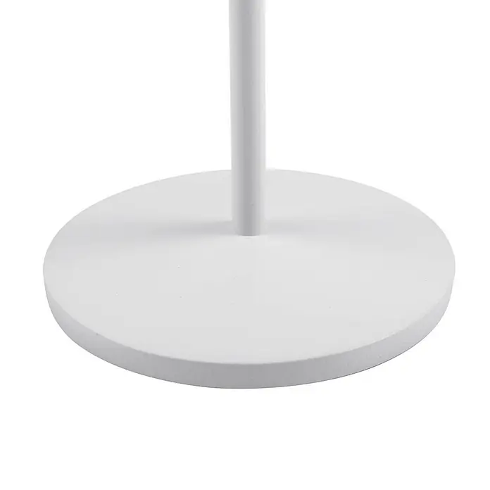 Lindby Tischleuchte Esali - L x B x H: 11 x 11 x 28,5 cm, weiß / opal, weiß / opal - Weiße runde Basis mit einer mittigen vertikalen Stange.