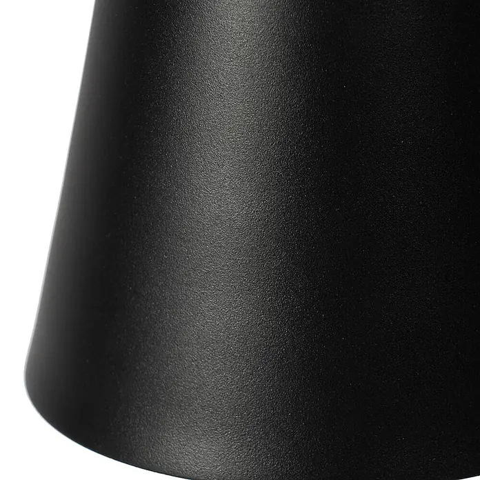 Lindby Tischleuchte Janea - L x B x H: 11,4 x 11,4 x 25 cm, schwarz, schwarz - Matt-schwarzes, konisches Objekt mit texturierter Oberfläche.