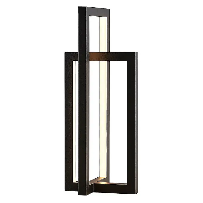 Lucande Tischleuchte Hylda - schwarz, schwarz - Moderne schwarze geometrische LED-Leuchte mit warmweißer Beleuchtung.