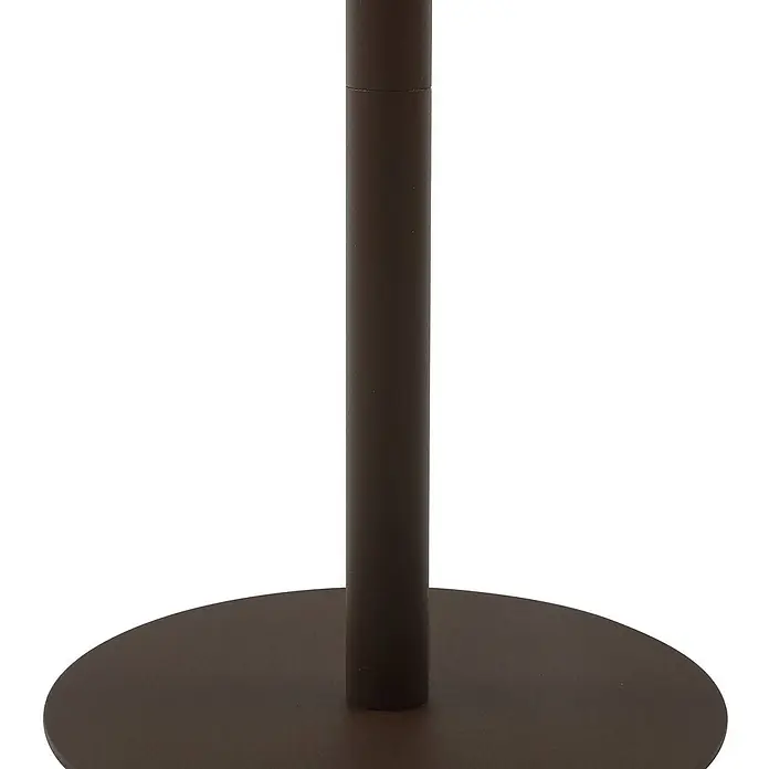 Lindby Tischleuchte Azalea - L x B x H: 16,5 x 16,5 x 45 cm, braun / rost - Dunkelbrauner zylindrischer Lampenpfosten mit runder, flacher Basis.