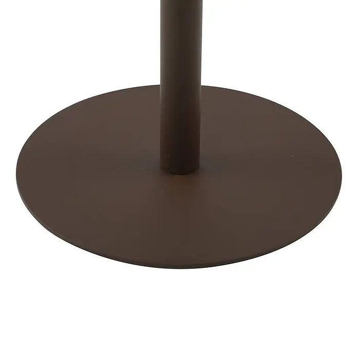 Lindby Tischleuchte Azalea - L x B x H: 16,5 x 16,5 x 45 cm, braun / rost - Brauner runder Metallsockel mit zentraler zylindrischer Stange, z.B. für eine Lampe oder einen Ständer.