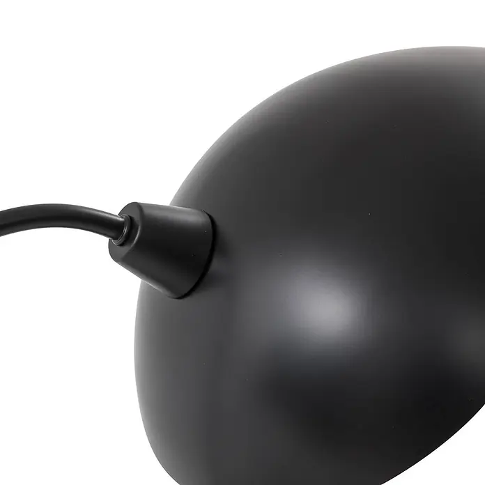 Lucande Tischleuchte Arvadon - L x B x H: 33 x 25 x 42,75 cm, schwarz, schwarz, E14 - Matter schwarzer, kuppelförmiger Lampenschirm mit Anschlusskabel.