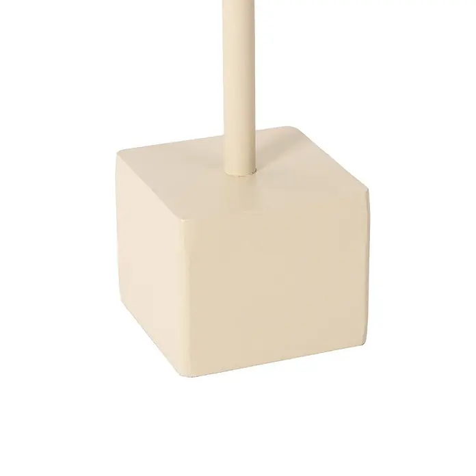 Lindby Tischleuchte Janea - creme / amber, creme / amber - Creme-farbener kubischer Sockel mit rundem Stab.