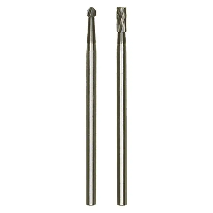 Proxxon Hartmetall-Fräser No 28750 - Feinkorn-Hartmetall, 2 Stk., 2 -tlg. - Zwei Wolframkarbid-Fräser, einer kugelförmig und einer zylindrisch, für detaillierte Gravur- und Schleifarbeiten.