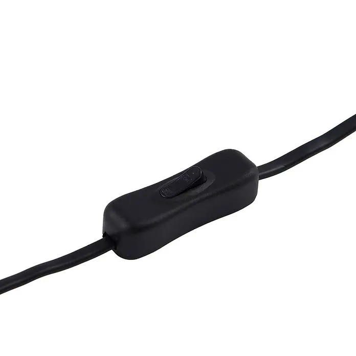 Lindby Tischleuchte Magritt - creme / amber, creme / amber, E27 - Schwarzer Inline-Kabel-Schalter aus Kunststoff mit "ON"- und "OFF"-Beschriftung, in ein Kabel integriert.