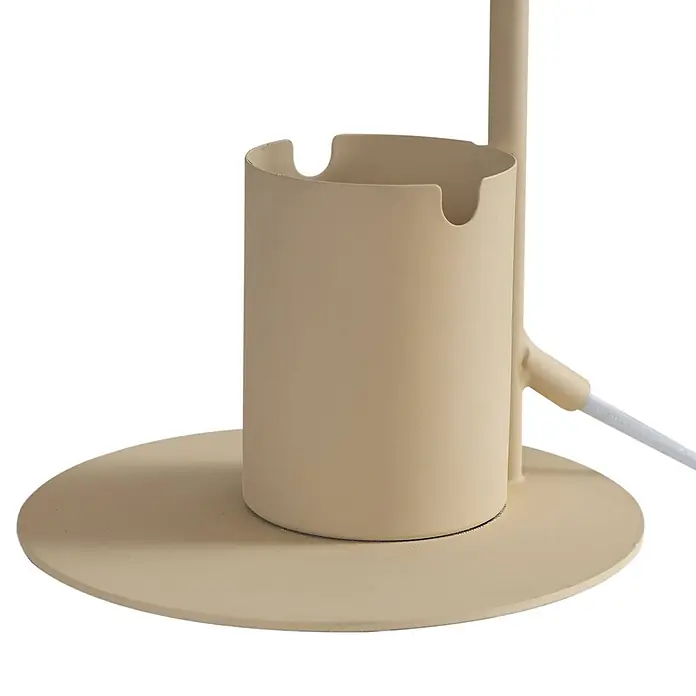 Lindby Tischleuchte Ilmar - L x B x H: 20 x 15 x 38 cm, creme / amber, creme / amber, E27 - Beiger Lampenfuß mit integriertem Halter/Aschenbecher und Kabelausgang.