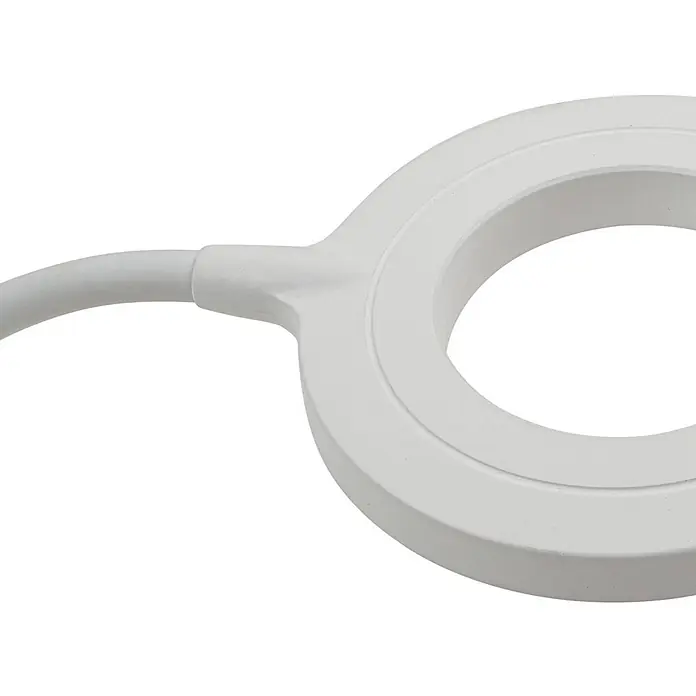 Lindby Tischleuchte Siona - weiß / opal, weiß / opal - Weißer, ringförmiger LED-Lampenkopf mit flexiblem Arm aus Kunststoff.