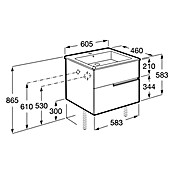 Roca Conjunto de mueble de baño Unik Borneo-N 2C (L x An x Al: 46 x 60 x 55 cm, Blanco, 2 pzs.) | BAUHAUS