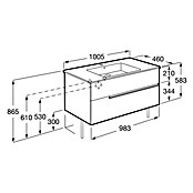Roca Conjunto de mueble de baño Unik Borneo-N 2C (L x An x Al: 46 x 100 x 55 cm, Verde Sage, 2 pzs.) | BAUHAUS