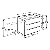 Roca Conjunto de mueble de baño Unik Borneo-N 3C (L x An x Al: 46 x 80 x 74 cm, Beige, 2 pzs.) | BAUHAUS