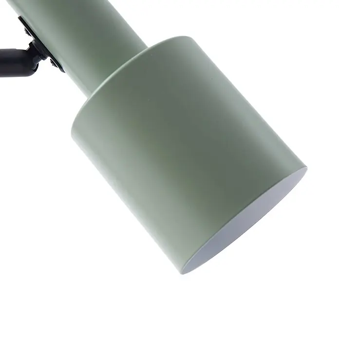 Lindby Tischleuchte Ovelia - schwarz, grün, E27 - Salbeigrüner Metall-Spotlight mit schwarzem Gelenk.