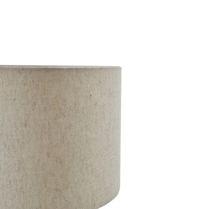 Lindby Tischleuchte Alabaster - L x B x H: 25 x 25 x 43 cm, weiß / opal, creme / amber, E27 - Zylindrischer Lampenschirm aus hellbeigem Stoff.