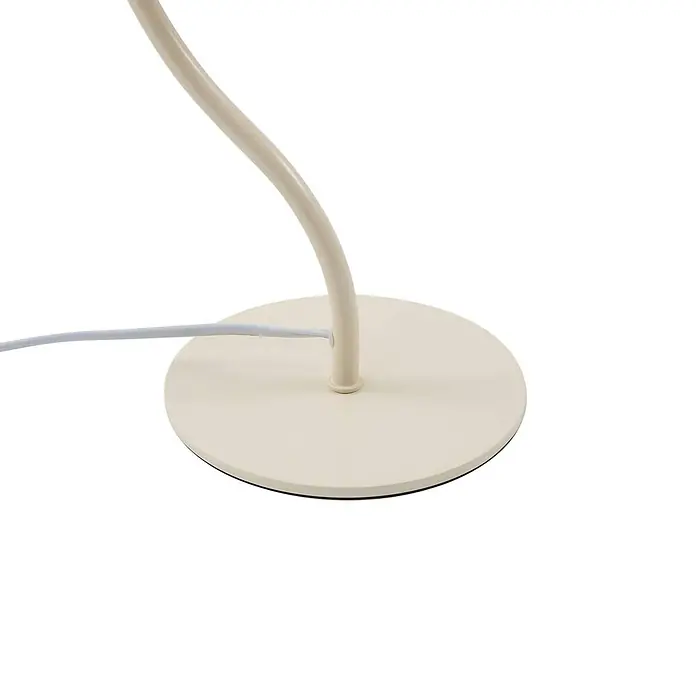 Lucande Tischleuchte Arvadon - L x B x H: 33 x 25 x 42,75 cm, creme / amber, creme / amber, E14 - Helle Lampenbasis mit gebogenem Arm und weißem Stromkabel.
