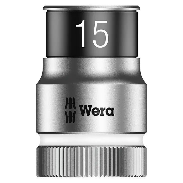 Wera Zyklop Steckschlüsseleinsatz 8790 HMC HF - 15 mm, Antriebsgröße: ½″ - Wera Steckschlüssel-Einsatz mit der Nummer 15, ein hochwertiges Werkzeug für Profis und Heimwerker.