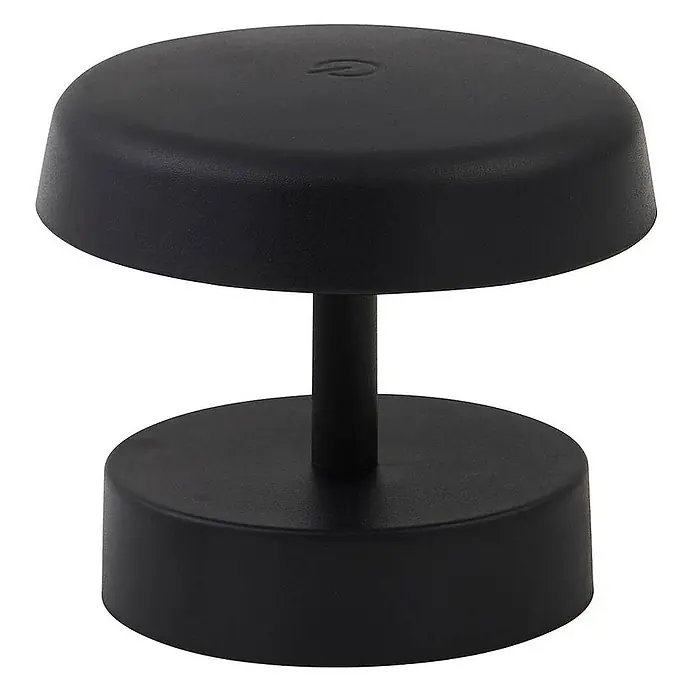 Lindby Tischleuchte Nalani - schwarz, schwarz - Mattschwarze, tragbare Tischlampe in minimalistischem Design.