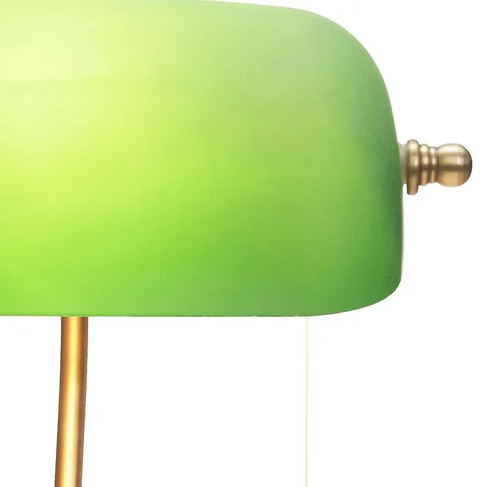 Lindby Tischleuchte Milenka - L x B x H: 18,5 x 23 x 38 cm, bronze / altmessing, grün, E27 - Limettenfarbener Glasschirm mit goldenen Metallakzenten.