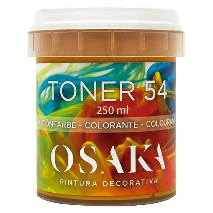 Osaka Colorante Toner - Naranja granito, 250 ml - Imagen de una lata de 250 ml de "Toner 54" de Osaki, una pintura decorativa ideal para mezclar diferentes colores.