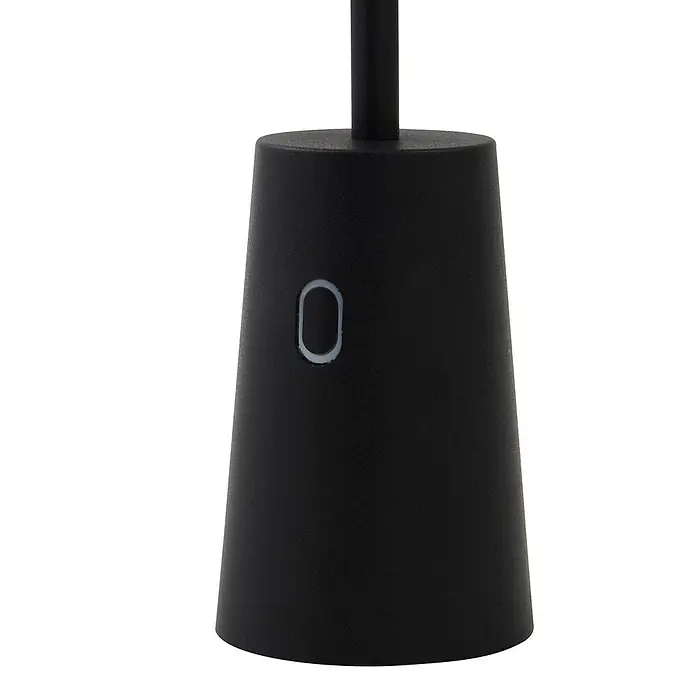 Lindby Tischleuchte Noelani - L x B x H: 5,5 x 5,5 x 30 cm, schwarz, schwarz - Schwarzer, konischer Lampensockel mit ovalem Sensor/Taste an der Seite.