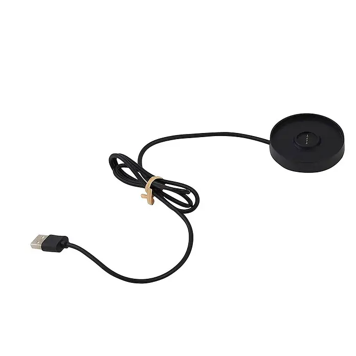 Lindby Tischleuchte Noelani - L x B x H: 5,5 x 5,5 x 30 cm, schwarz, schwarz - Schwarzmagnetische Ladestation mit USB-Kabel, mit hellbraunem Kabelbinder, für Smart-Geräte.