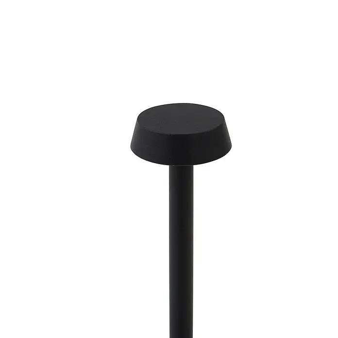 Lindby Tischleuchte Noelani - L x B x H: 5,5 x 5,5 x 30 cm, schwarz, schwarz - Schwarze Außenwegleuchte mit zylindrischem Stiel und konischem Kopf.