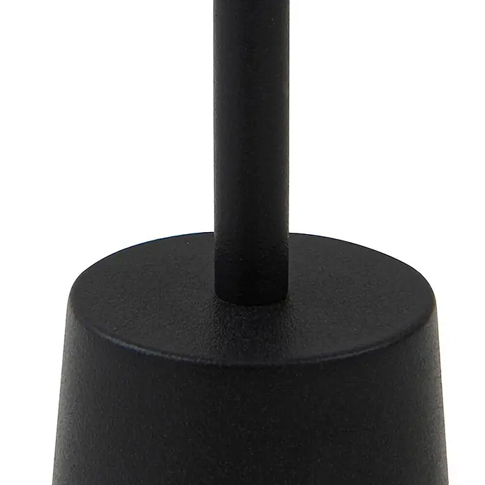 Lindby Tischleuchte Noelani - L x B x H: 5,5 x 5,5 x 30 cm, schwarz, schwarz - Schwarze, texturierte zylindrische Basis mit einem schlanken schwarzen Stab, der nach oben ragt.